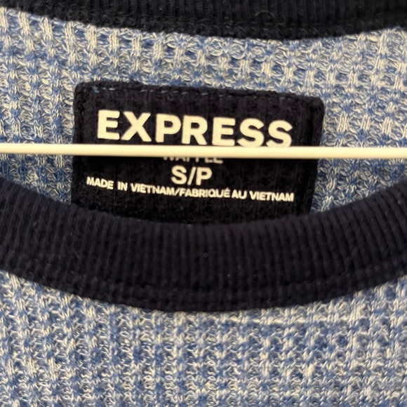 Express Waffle Shirt Blue and Navy - Picture 5 of 8